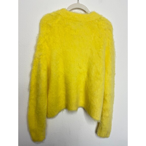 Madewell Size M Brushed V-Neck Sweater Heather Lemon Pullover Alpaca Wool NWT - Picture 12 of 13